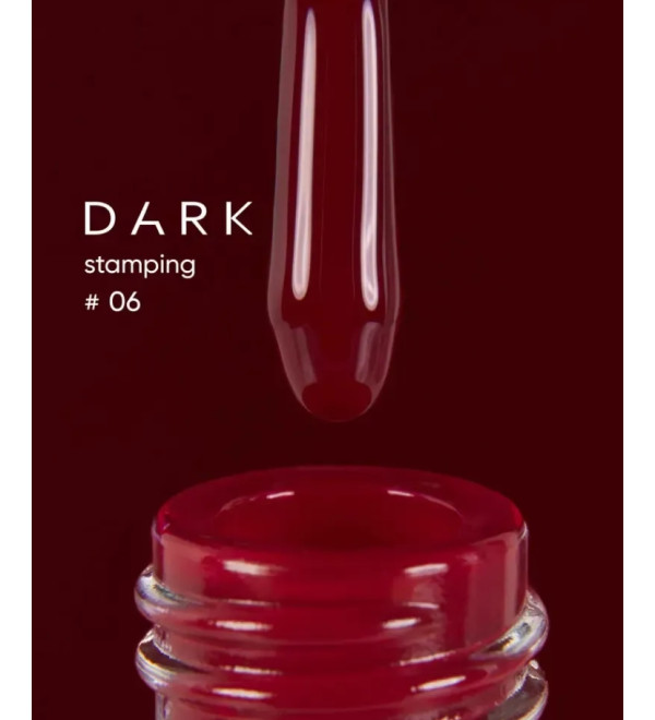 Лак для стемпинга Dark №06, красный с липким слоем, 10 мл