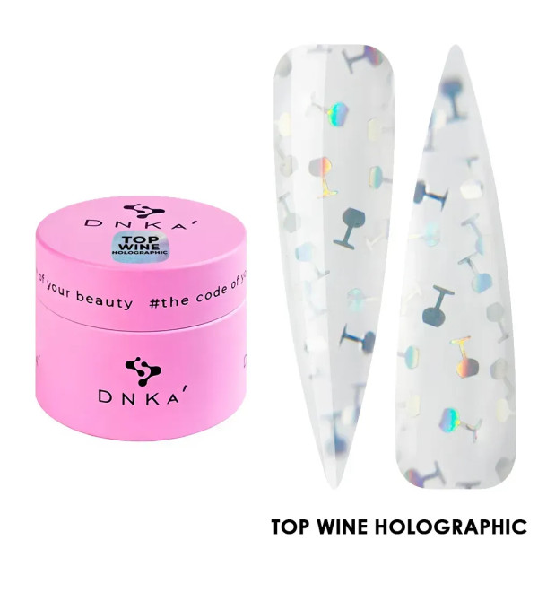 Топ DNKa Cover Top Wine Holographic, 12 мл