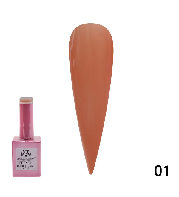 Rubber Base Coat French, 15 мл., Global Fashion 01