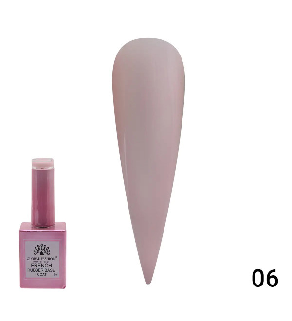 Rubber Base Coat French, 15 мл., Global Fashion 06