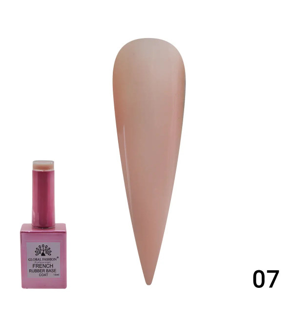 Rubber Base Coat French, 15 мл., Global Fashion 07