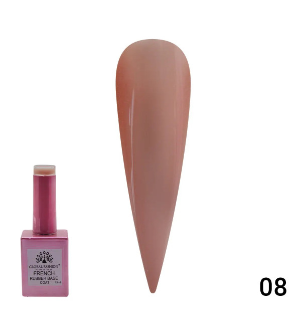 Rubber Base Coat French, 15 мл., Global Fashion 08