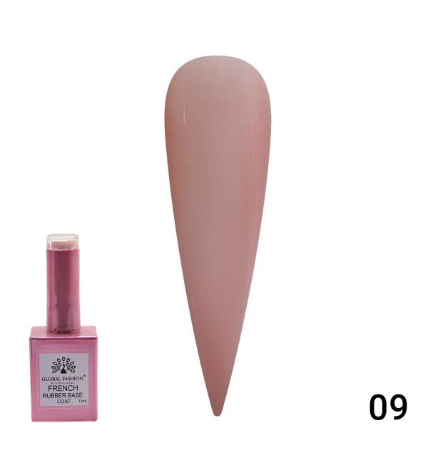 Rubber Base Coat French, 15 мл., Global Fashion 09