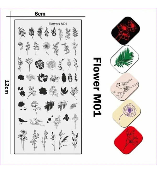 Пластина для стемпинга Flower M01