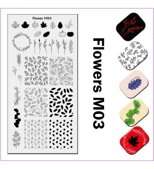 Пластина для стемпинга Flower M03