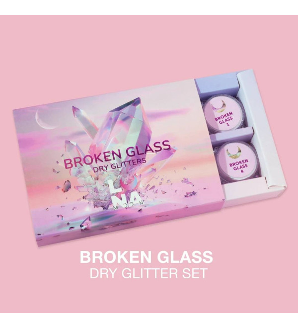 Комплект сухих блесток для ногтей Luna Broken Glass, 6 штук