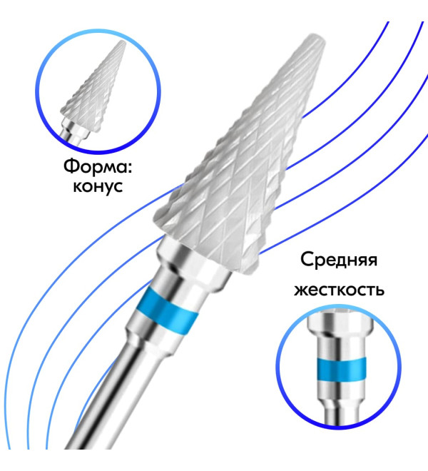 Фреза керамическая конус Синяя