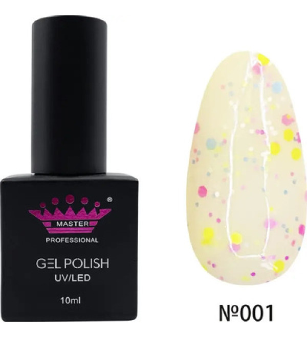 Гель-лак MASTER PROFESSIONAL CONFETTI 10 мл, №01